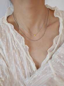 1pc Minimalist Beaded Choker Necklace, Simple Bead Clavicle Chain (Random Bead Quantity), Suitable For Daily Wear, Gift For Women