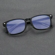 1 Piece Of Men's Geometric Frame Glasses, Featuring A Modern Minimalist Design With Elegant Aesthetics And Transparent Lenses, Perfect For Back-To-School And Everyday Accessories. - 黑框白平 - 查看 6