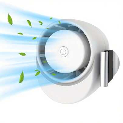 Wearable Clip Fan, Mini Portable Bladeless Fan For Shirt Collar & Waist, Silent USB Rechargeable Clip-On Fan With 3 Wind Speeds, Hands-Free Personal Cooling Fan For Outdoor, Travel, Hiking, Office