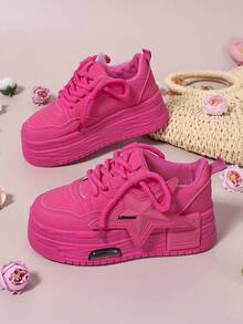 Women's Outdoor Sports Shoes Lace-Up Women's Shoes Casual Low-Cut Shoes Round Head Women's Shoes - 紅色 - 查看 3