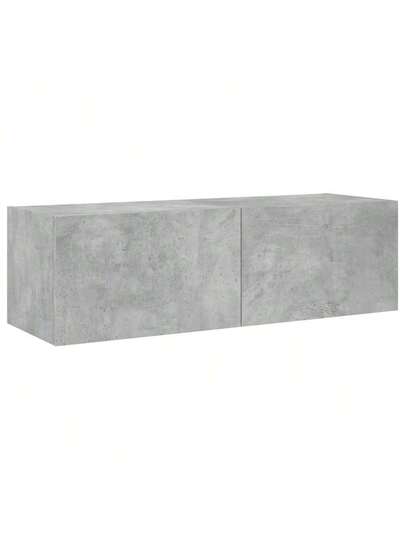 VidaXL TV Wand Unit LED Lighting 100x35x31 Cm Concrete Grijs view 3