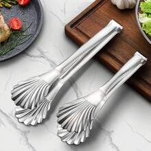 1 Kẹp gắp thức ăn hình vỏ sò bằng thép không gỉ - Dụng cụ kẹp gắp thức ăn thanh lịch giúp kẹp chặt bánh mì, bánh ngọt, rau củ, thịt, vỉ nướng - Thiết kế bền và dễ vệ sinh, dụng cụ nhà bếp hình vỏ sò, dụng cụ nhà bếp bền cho đầu bếp tại nhà và đầu bếp chuyên nghiệp - Kẹp vỏ sò - Xem 6