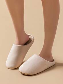 Sandal Rumah Wanita Sederhana, Sol Lembut Anti Selip, Sandal Kamar Tidur Ringan & Nyaman, Musim Semi/Musim Gugur - Krem - View 5