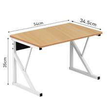 Rejilla para microondas, estructura de metal con estante de madera MDF, soporte para utensilios de cocina, diseño moderno, 54 x 35 x 34 cm (roble/blanco/negro) - Amarillo - Ver 2