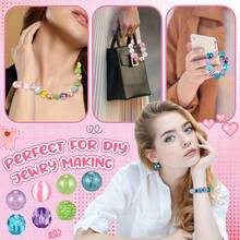 50Pcs 20mm Beads Rhinestone For Pens, Jewelry Beaded Pen Making DIY Decorative Beads Colorful Sparkling Artificial Transparent Bubble Gum Beads, Necklace Bracelet Accessories - Trộn màu - Xem 4