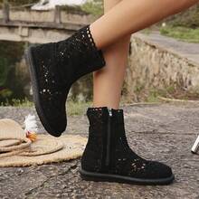 2025 neue leichte Sommer Mesh Stiefeletten für Damen, atmungsaktive Netzstiefel, künstlerischer Mori-Stil