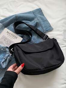 Casual Commute Versatile Shoulder Crossbody Tote Bag - Black - View 1