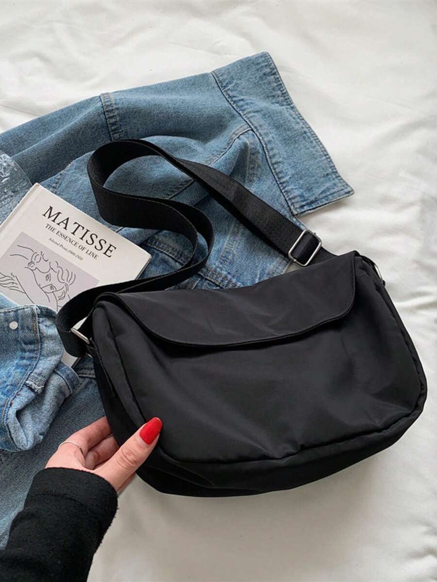 Casual Commute Versatile Shoulder Crossbody Tote Bag - Black - View 1