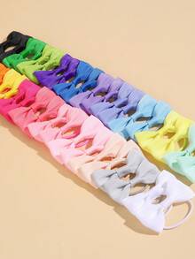 40pcs/Set Girls' Hair Accessories, Made Of Striped Satin Material, Includes Hair Hoops, Suitable For Girls And Teenagers - Multicolor - View 3