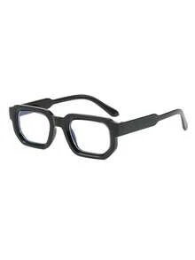 1 Pair Men's Black Square Solid Color Glasses PC Frame Casual Streetwear - Black - View 5