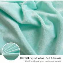 Plush Shaggy Duvet Cover Set, Ultra Soft Fluffy Bedding Sets 3 Pieces (1 Fuzzy Comforter Cover + 2 Pillow Cases), Zipper Close (, Pink), Luxury Bedding - 漸層水綠色 - 查看 5