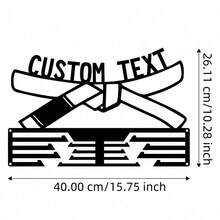 1 件定制柔术腰带奖牌展示架，个性化姓名文字奖牌展示架，铁艺家居墙面装饰挂架，适用于卧室、客厅、入口、别致秋季