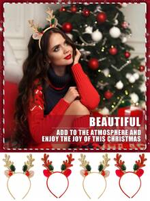 Christmas Reindeer Antler Headband With Cute Animal Elements - Festive Holiday Hair Accessory, Plastic, Non-Feather, Fashion Dress-Up Hair Band, Ideal For Gifts - Single Pack, Adorable Glitter Antler & Bow Headband For Girls - Perfect Christmas Gift From Grandma To Granddaughter, Mom To Daughter, Fall, Hair Accessories Women, Hair Tools, Hair Stuff, Stuff, Beauty Accessories, Gifts, Travel, Gifts For Women, Hair Stuff, Stocking Stuffers