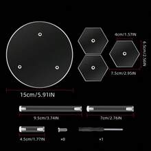 1 suport clasic acrilic, vitrină pentru figurine mini cu 3/4/7 niveluri, suport pentru produse octogonal/rotund, potrivit pentru figurine, cosmetice, parfumuri, statui, bijuterii, obiecte de colecție - independent