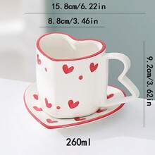 1 件畅销陶瓷大号 300ml 马克杯，明星同款，返校/毕业季，派对/家居礼物，咖啡/牛奶杯，心形 - 彩色 - 查看 11