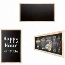 Pizarron Negro Pizarra Restaurante Escuela Letrero 50x70cm Con Marco de Madera Vintage Pizarra pPersonalizable Para Oficina Para Obras de Arte, Iistas de Precios Avisos, de Sobremesa , Pared  Tablero  Avisos Decorativo - Negro - Ver 1