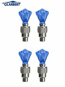 GLANBERT 4 piezas Luz decorativa de cabeza de gema para válvula de neumático de coche, luz de ambiente para válvula de neumático de motocicleta y bicicleta