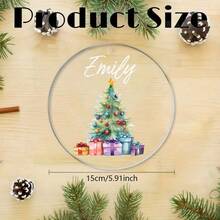 1 pièce Décoration de Noël personnalisée - Décoration d'arbre de Noël avec nom personnalisé, pendentif suspendu pour la saison des fêtes, convient pour le mariage, la Saint-Valentin, Thanksgiving - Décoration de fête multifonctionnelle, sans pile, cadeau idéal pour la famille, les amis et les occasions spéciales