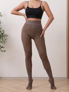 Women's Winter Sport Warm Tights Autumn And Winter Fleece Pantyhose Sexy Hip Lift Outdoor Warm Velvet Thick Thermal Pants Leggings Stretch Slim Tights Pant Winter Clothes Women