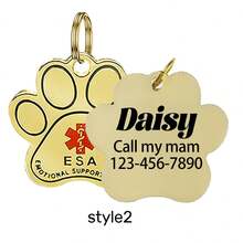 1 件标签，适用于服务性动物、辅助犬和治疗犬，金属宠物身份标签，可挂在宠物项圈上，防止户外游荡 - 彩色 - 查看 13