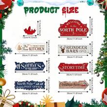 8 Piezas Señal direccional para fiesta de Navidad, Señales de casa de cabaña de invierno cálido y duradero para fiestas de Navidad y accesorios para fotomatón (sin batería), Decoraciones navideñas, Diseño de madera rústica (material de papel), Decoración de fiesta de Navidad Feliz Navidad