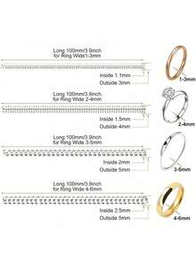 8/16/24片装透明戒指尺寸调节器，隐形戒指尺寸调节器，女士松动戒指尺寸缩小器，隐形胶水，DIY缝纫珠宝工具套装 - 适用于结婚戒指和珠宝，佩戴舒适，缩小戒指尺寸保护器，适合所有戒指尺寸，活体戒指固定器，戒指调节器，隐形透明收缩垫，适合所有 - 彩色 - 查看 5