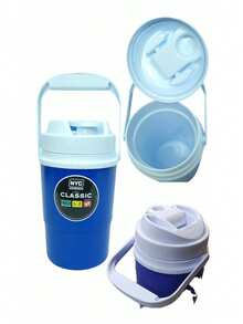 Vaso térmico 2 litros 1/2 galón para agua fría o caliente, botella termica reutilizable de gran capacidad, accesorios para bebidas, tapa antiderrames, ideal para deportes, oficina, viajes y uso diario, resistente y portátil - Rojo - Ver 2