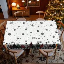 1 khăn trải bàn Giáng sinh - Khăn trải bàn kẻ caro cổ điển, họa tiết cây thông Noel kẻ caro đen, kết hợp với họa tiết kẻ caro, ngôi sao, bông tuyết - Vải Polyester bền - Thích hợp cho hình chữ nhật, hình tròn, tuyệt vời làm quà tặng Giáng sinh và lễ kỷ niệm năm mới, trang trí bàn ăn Giáng sinh, đồ trang trí Giáng sinh - Nhiều màu - Xem 8