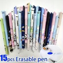 10/15pcs Random Style Erasable Pens; 0.5mm Blue Ink Refill; Diverse Styles, Smooth Writing, Best Choice For Writing, Suitable For Students, School, Notes, Office Use, Gift For Friends, Classmates, Birthday, School Supplies, Christmas Gifts