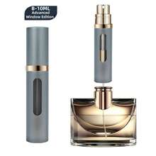 1 件重新设计的香水喷雾瓶，便携式香水可再填充雾化器，底部填充迷你喷雾旅行香水瓶，泵直接从底部填充，无需取下瓶盖，100% 纯玻璃内瓶，带有可视窗口，因此您可以轻松知道剩余香水量，有 5ml / 8ml / 10ml 可供选择