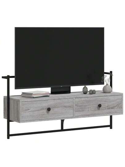 VidaXL Wand Mounted TV Cabinet 100.5x30x51 Cm Wood Grijs Sonoma Oak view 4