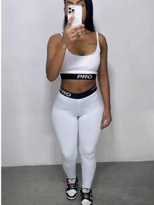 PRO 3-Piece Gym Set (Top + Shorts And Leggings) Zero Transparency - trắng - Xem 2