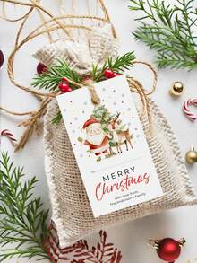 1/10/20/30/40/60pcs Custom Christmas Gift Tags, Christmas Gift Tags Set, Watercolor Christmas Gift Tags, Merry Christmas Tags, Holiday Gift Tags, Editable Santa Gift Tags,Labels For Xmas Gift Wrapping,Holiday Party Favor Tag,Holiday Gift Tag Merry Christmas,Christmas Gift Supplies - Multicolor - View 5