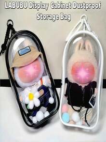 Large Portable Waterproof PVC Storage Bag With Keyring And Colorful Beads, Suitable For Plush Toys, Cables, Earphones, Cosmetics And Accessories - Great For Christmas, Valentine's Day, Back To School, Lifetime, New Year Gifts Or Decorative Storage Box - Multicolor - View 10