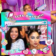 QY -Y2K Party Supplies 2000s Party Photo Booth Props 00s Party Decorations 2000's Theme Birthday Party Supplies Vintage Retro Y2K Party Decor -9608 - 粉色 - 查看 2