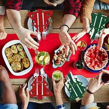 6/12 件，2025 新款圣诞树餐具套装，毛毡餐具收纳袋，圣诞餐桌装饰用具袋，圣诞主题装饰品 - 彩色 - 查看 12