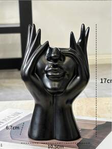 Support multifonctionnel de bureau en forme de corps humain créatif, porte-crayon, porte-pinceau de maquillage, décoration ; Vase, pot de fleurs, décoration florale en forme de visage nordique créatif pour le salon, l'entrée, le meuble TV, la décoration d'intérieur