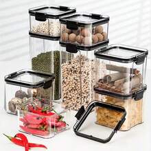 1 pieza Frasco sellado para almacenamiento de alimentos, organizador de cocina, recipiente a prueba de humedad e insectos, resistente al frío y al calor, material, herramienta de cocina, adecuado para almacenar granos, productos secos, aperitivos, arroz, trigo, nueces, frijoles, azúcar y talla grande