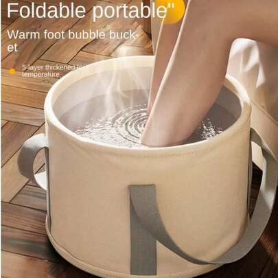 便携式折叠足浴盆，家用足浴盆牛津布便携式旅行成人保温足浴盆可折叠足浴袋