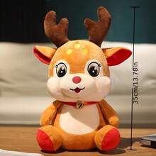 1 Stück Weihnachts-Rentier mit roter Nase Plüschpuppe, das erste Geschenk für Jungen und Mädchen zum Neujahr