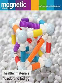 Brinquedos STEM Tubo Magnético Blocos de Construção Magnéticos Flexíveis Blocos de Tubo Magnético Grudento Jogo Cerebral Brinquedo de Construção Magnético Conjunto Quebra-cabeça Blocos de Construção para Meninos e Meninas Presentes de Aniversário e Natal Brinquedos Educativos de Faz de Conta STEAM