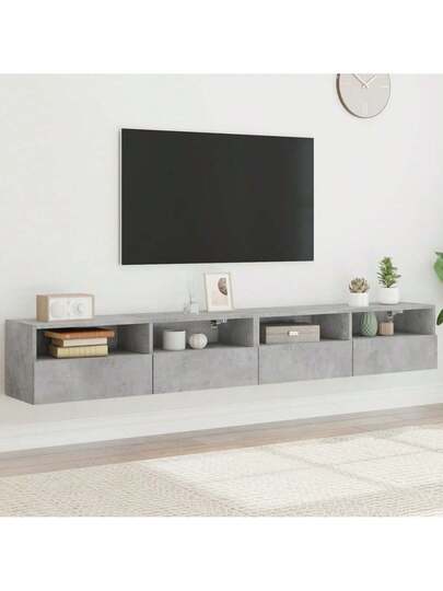 VidaXL TV Wand Units Pcs 100x30x30 Cm Processed Wood Concrete Grijs