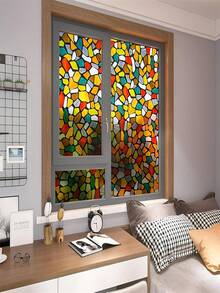 Self-Adhesive Window Film For Privacy | Frosted Glass Look | Peel And Stick, Heat Control, No Glue - Yellow Stone - Yellow - View 2