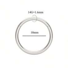 1pc 316l Stainless Steel Nose Ring, Seamless Ring With Gold Plating, Can Be Used For Both Men & Women Earrings - Silver - View 20