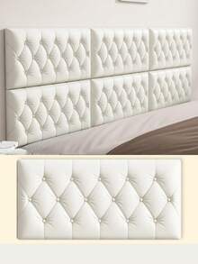 1 Pc/6 Pcs 35cm*70cm 3D Embossed Foam Wallpaper With Imitation Leather Grain, Soft And Textured(Thickness 0.4cm/0.16in), Self-Adhesive Foam Wall Sticker, Reusable And Cuttable, Bedroom Decorative Background, Soundproof And Thickened Wall Covering, Bedside Soft Package, Waterproof, Moisture-Proof, Dust-Proof And Collision-Proof Sticker