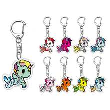 Tokidoki Keychain 12PCS Unicorno Keychain Tokidoki Pendant Keychain Cute Acrylic Pendant Fashion Accessory Bag For Women - Pink - View 1