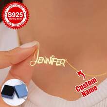 1pc S925 Sterling Silver Custom Name Necklace - Personalized Jewelry With Cursive/Script Fonts - Ideal Gift For Girlfriends, Besties & Self - Perfect For Birthdays, Anniversaries & Daily Chic Outfits