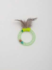 PETSIN Multi-Color Cat Toy With Rattle Sound, Feathers & Pearls - Interactive Cat Toy For Indoor Cat Exercise And Entertainment, Pet Supplies - Multicolor - View 11