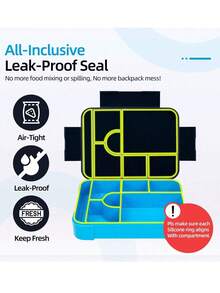 1 cutie Bento sigilată portabilă, cutie pentru fructe, cutie pentru salată, cutie de prânz pentru cuptorul cu microunde pentru serviciu, cutie de prânz la pachet, cutie de prânz de mare capacitate cu furculiță și lingură, cutie pătrată divizată pentru legume