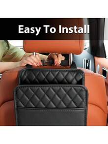 2025 Multifunktionale Auto Sitz Aufbewahrungstasche aus Leder, Abfalltasche, tragbarer Mülleimer für die meisten Automodelle